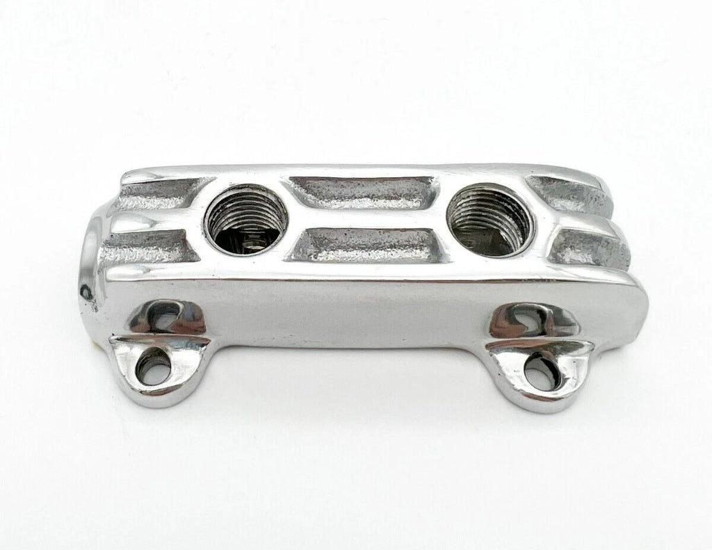 Fuel Distribution Log Block for Hot Rods Polished Straight Finned (2-Port)