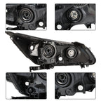 Headlight Assembly Driver Left for Honda Accord (2013–2015) Black Housing