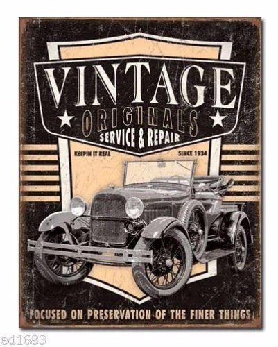 Vintage Replica Tin Metal Sign for Model T (1927)