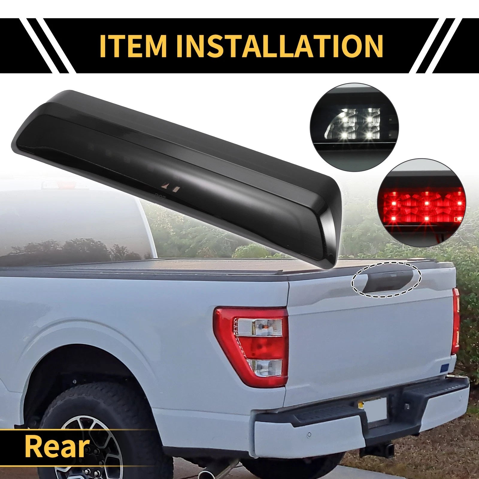 LED Third Brake Light Smoked Lens for Toyota Tundra (2007–2018)