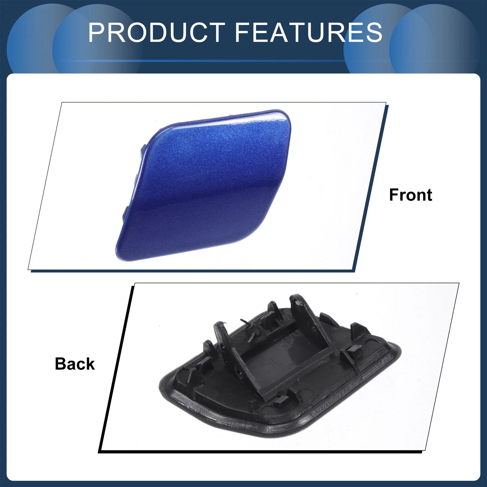 Front Left Washer Nozzle Cover Cap for Volkswagen Touareg (2007–2010) 1 Pcs Blue