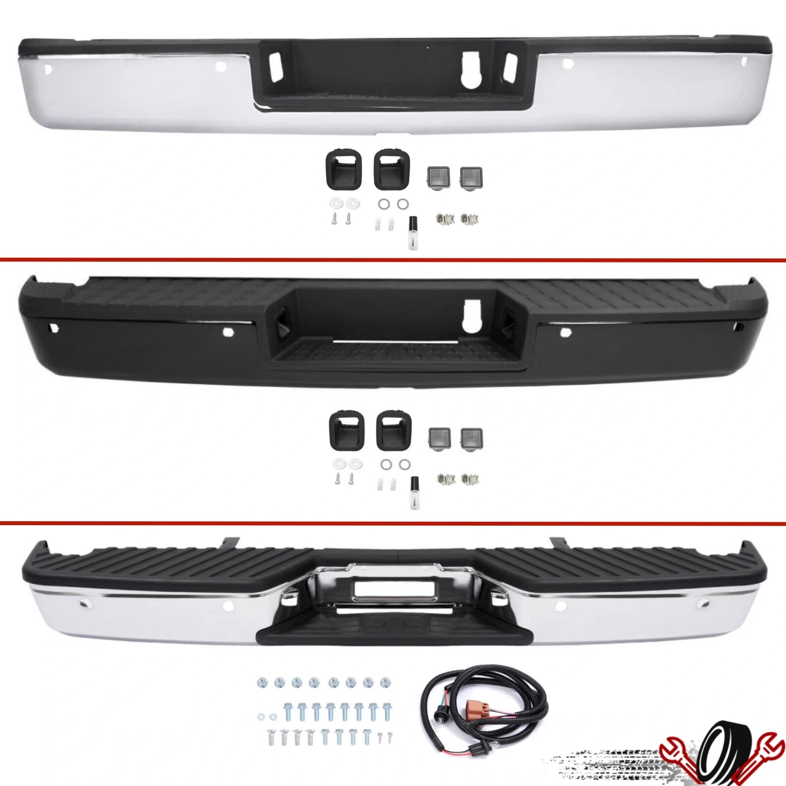 Chrome Rear Step Bumper Assembly for Nissan Titan (2004–2020)