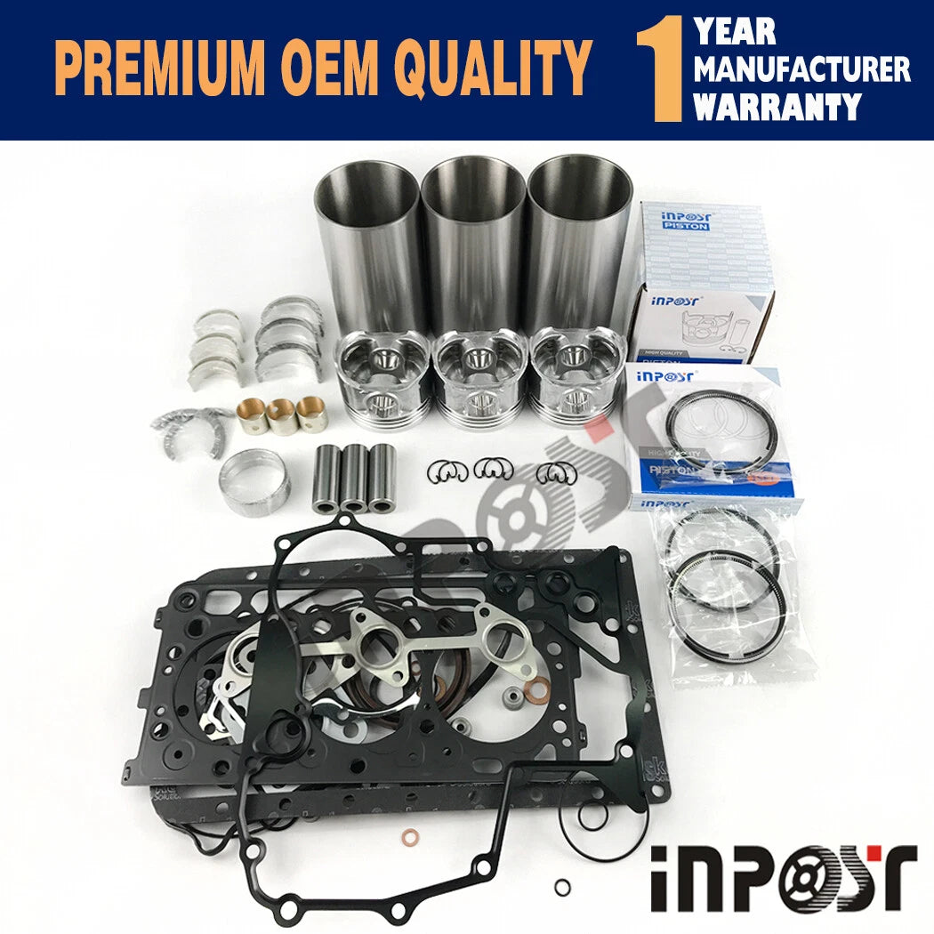 Overhaul Rebuild Kit for Kubota D1703 D1703E Engine (L3300DT, Bobcat 325C)
