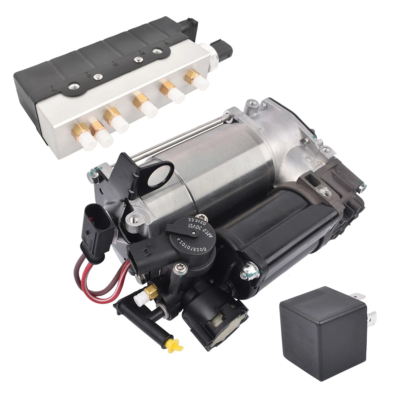 Air Suspension Compressor Pump + Valve Block for Mercedes W220 (1999–2006)
