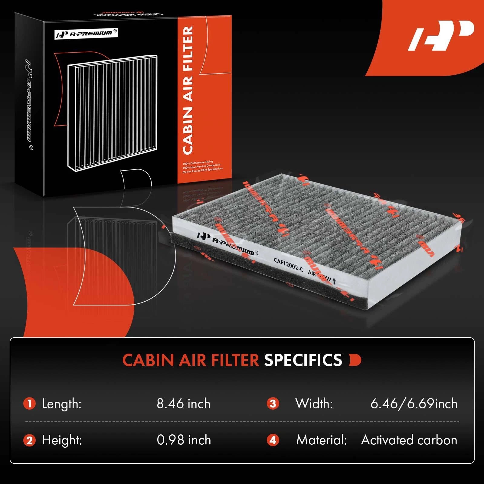 2X Activated Carbon Cabin Air Filter for Kia Soul EV (2015–2019)