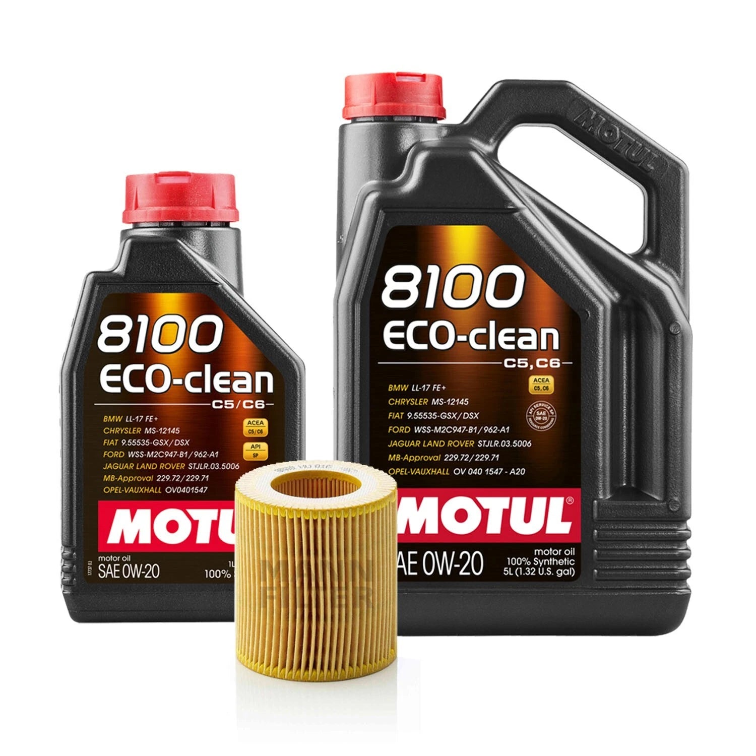 MOTUL 0W-20 Engine Oil 6L & Mann HU816X Oil Filter for BMW