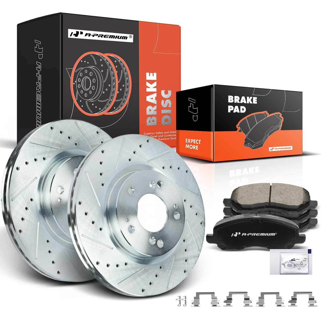 Front Drilled Brake Rotors & Ceramic Pads for Mitsubishi Outlander (2003–2023)