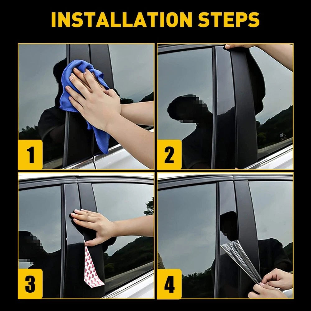 Glossy Piano Black Pillar Posts Trim for Toyota Tundra (2007–2021)