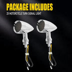 Turn Signal Running Light Chrome for Motorcycle (10mm Hole Fairing)