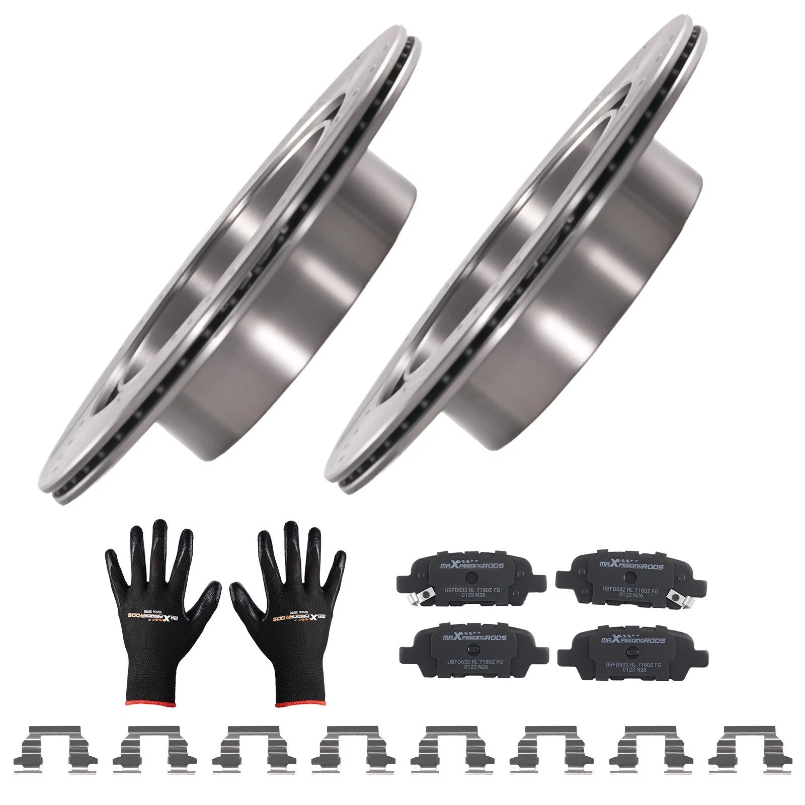 Set of 4 Rear Brake Rotors & Ceramic Pads for Infiniti G37/M35 (2006–2013)