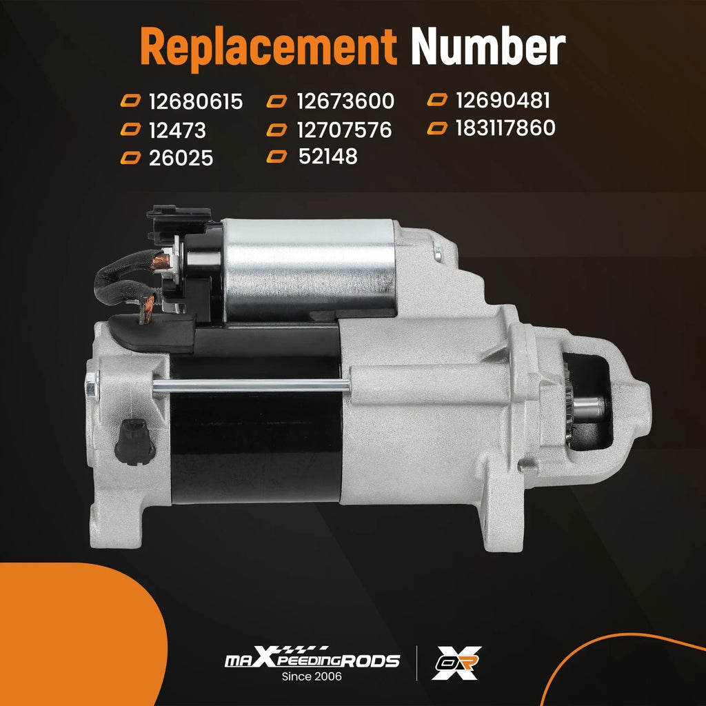 Starter Motor for Buick Encore, Chevy Malibu, Cruze, GMC Terrain (2013–2021)