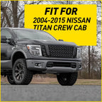 Set of 6 Door Trim Covers for Nissan Titan Crew Cab (2004–2015) Black