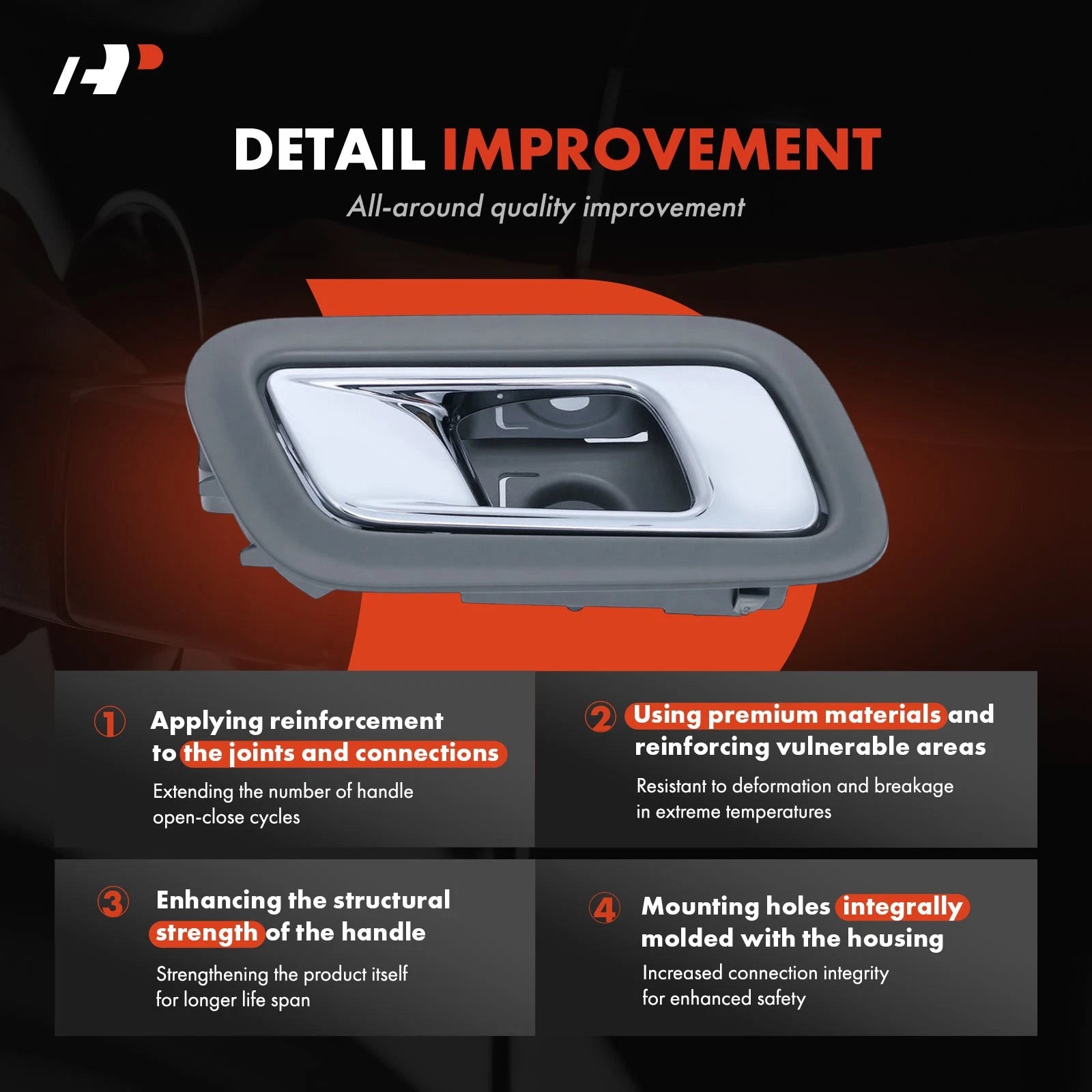 Rear Right Interior Door Handle for Ford Taurus (2010-2012)