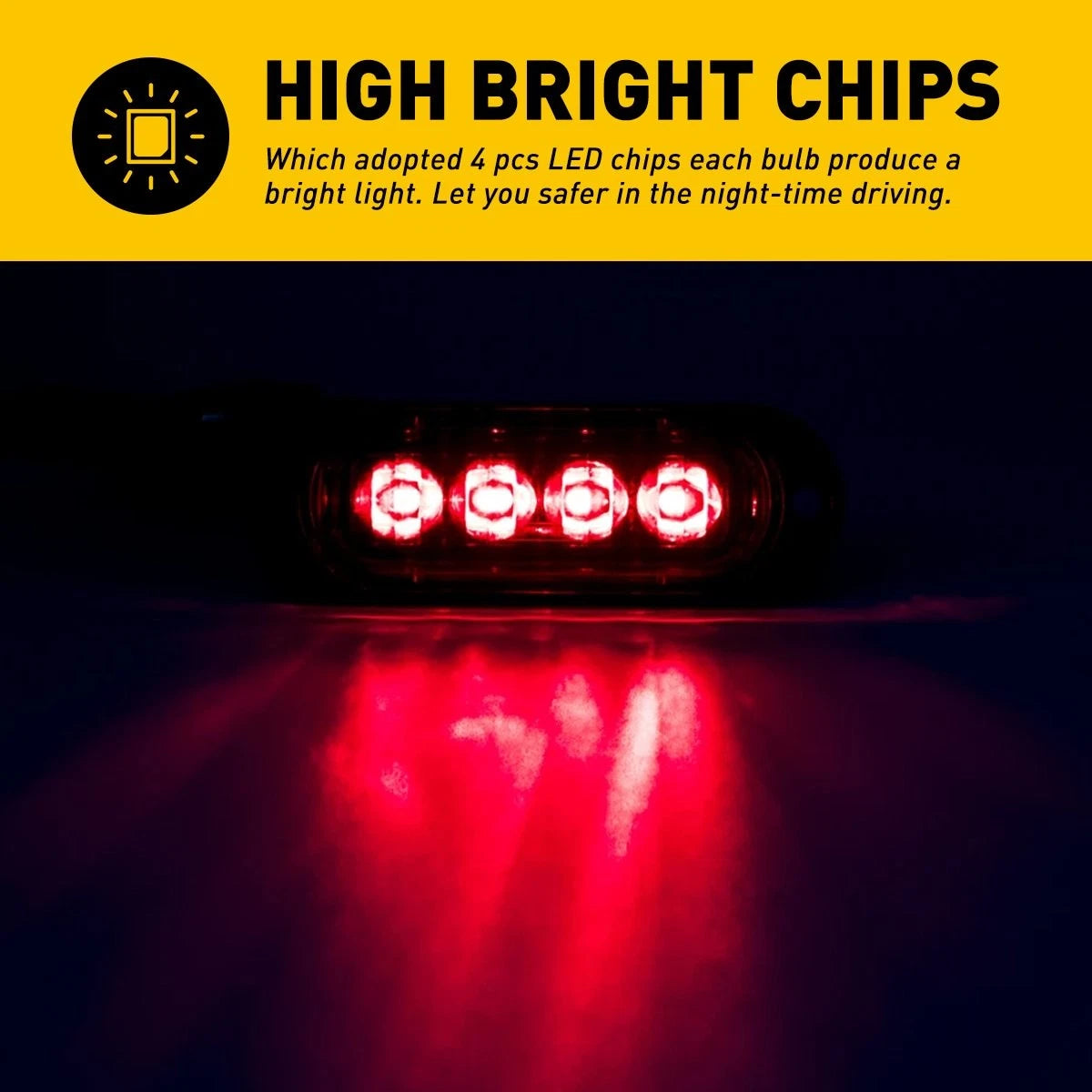 16X Oval 12V-24V LED Clearance Lights Side Marker Lamps for Trailer Truck RV