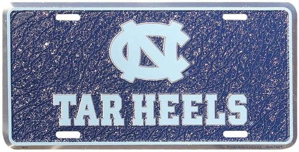 Mosaic Embossed Metal License Plate Sign for North Carolina Go Tar Heels