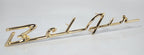 Gold Quarter Panel Script Emblem for Rear Side Fender for 1957 Chevy Bel Air
