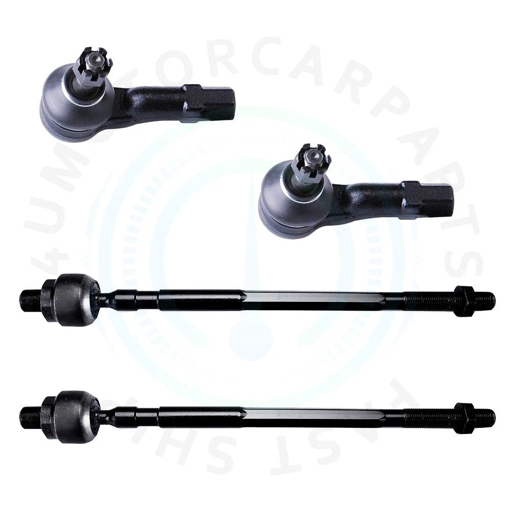 Set of 4 Front Inner & Outer Tie Rod Ends for Mazda Protege (1999–2003)