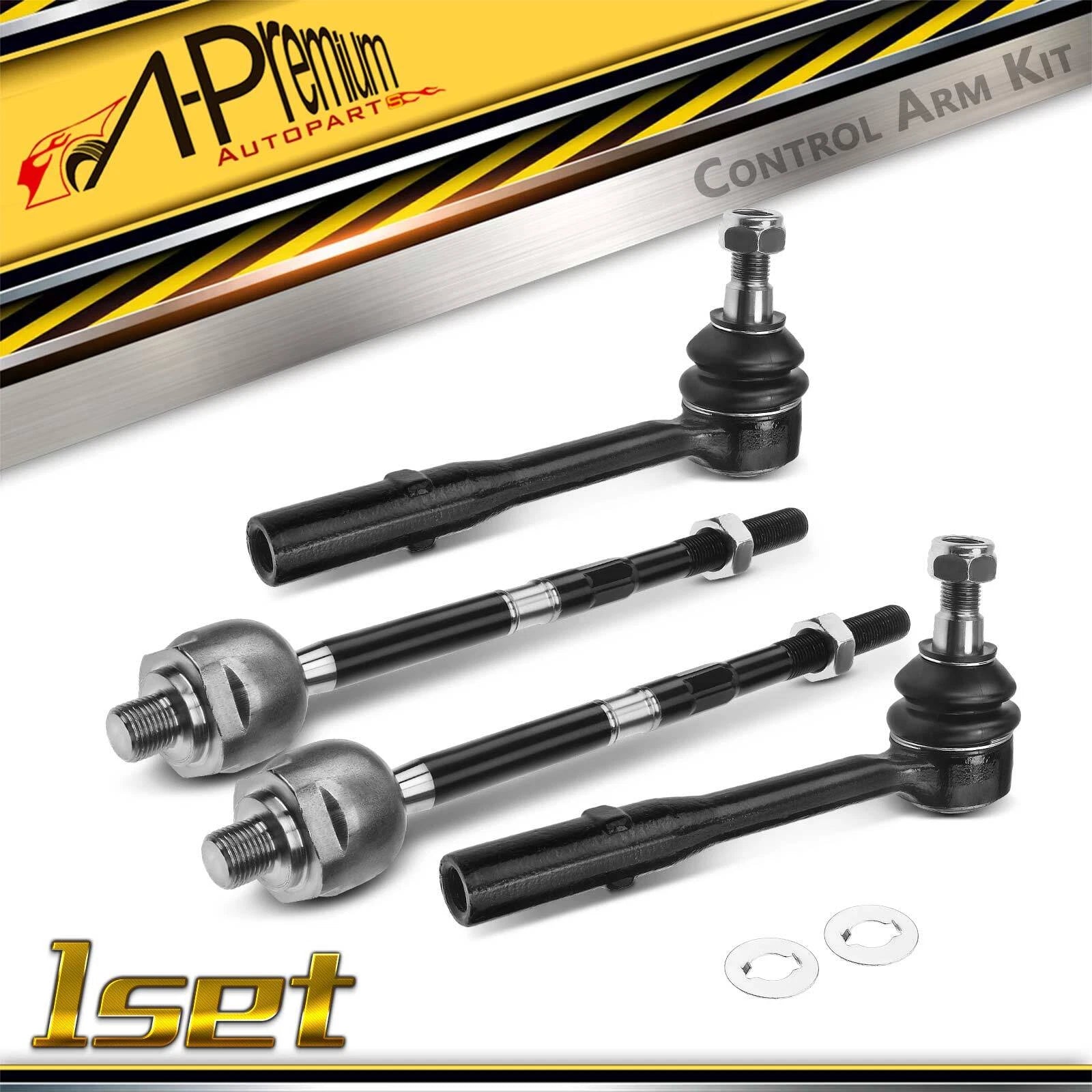 Set of 4 Inner & Outer Tie Rods for Mercedes-Benz CL600 (2007–2014)