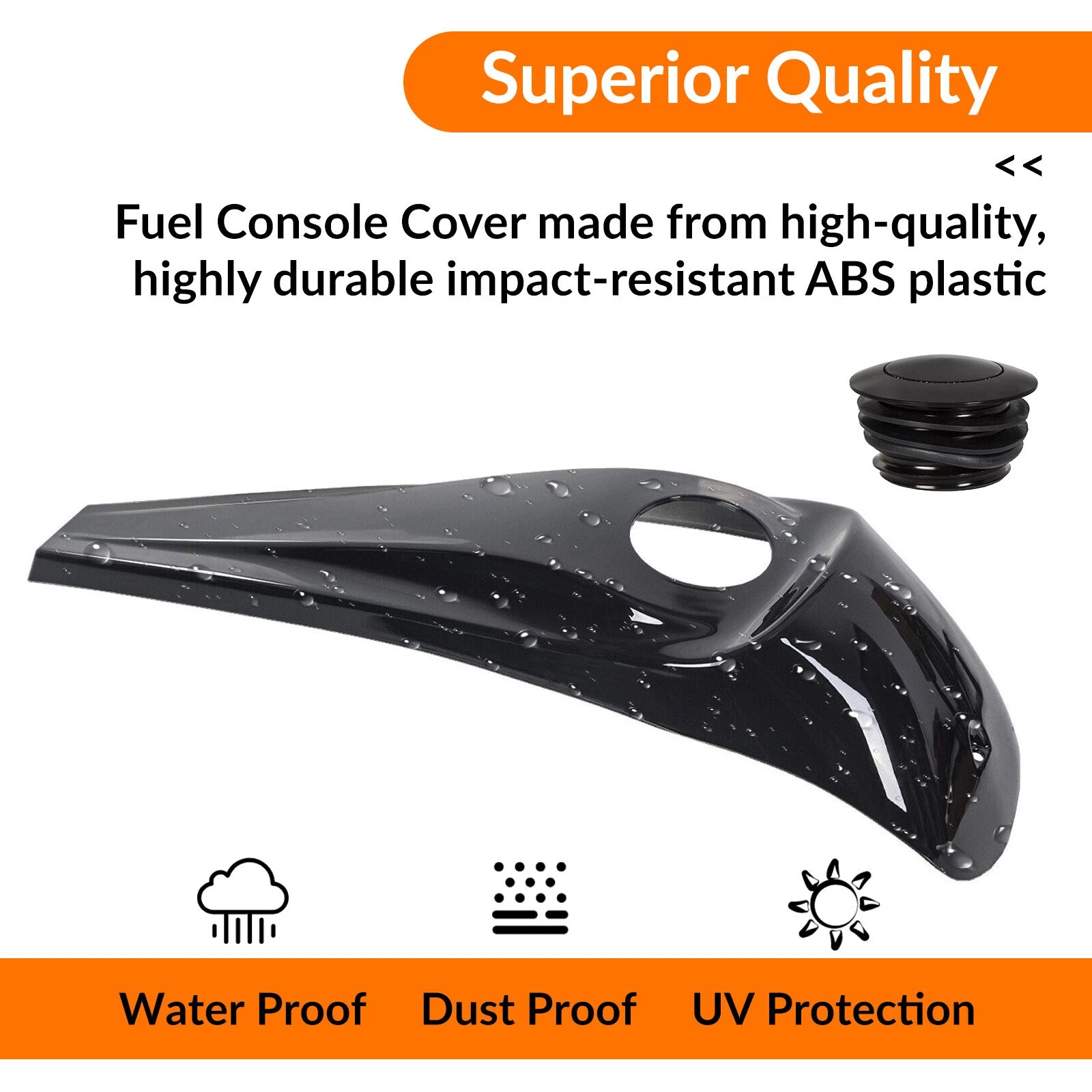 Glossy Black Dash Fuel Console + Gas Tank Cap Cover for Harley Street Glide (2008–2023)
