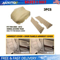 Set of 2 Beige Leather Door Armrest & Console Covers for Honda Accord Sedan (2008–2012)