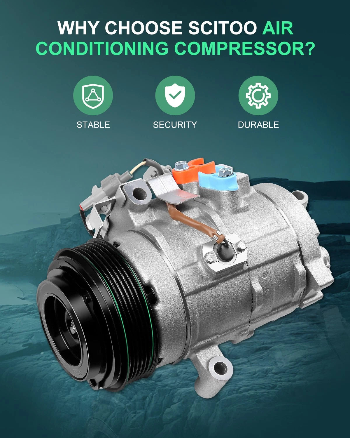 A/C Compressor w/Clutch for Toyota 4Runner 4.7L (2004–2008) CO 10572C