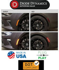 LED Side Marker Lights Red Amber Replacement for 2016-2020 Chevrolet Camaro