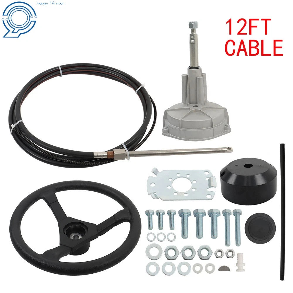 Boat Rotary Steering System for Outboard Motors (12 Ft)