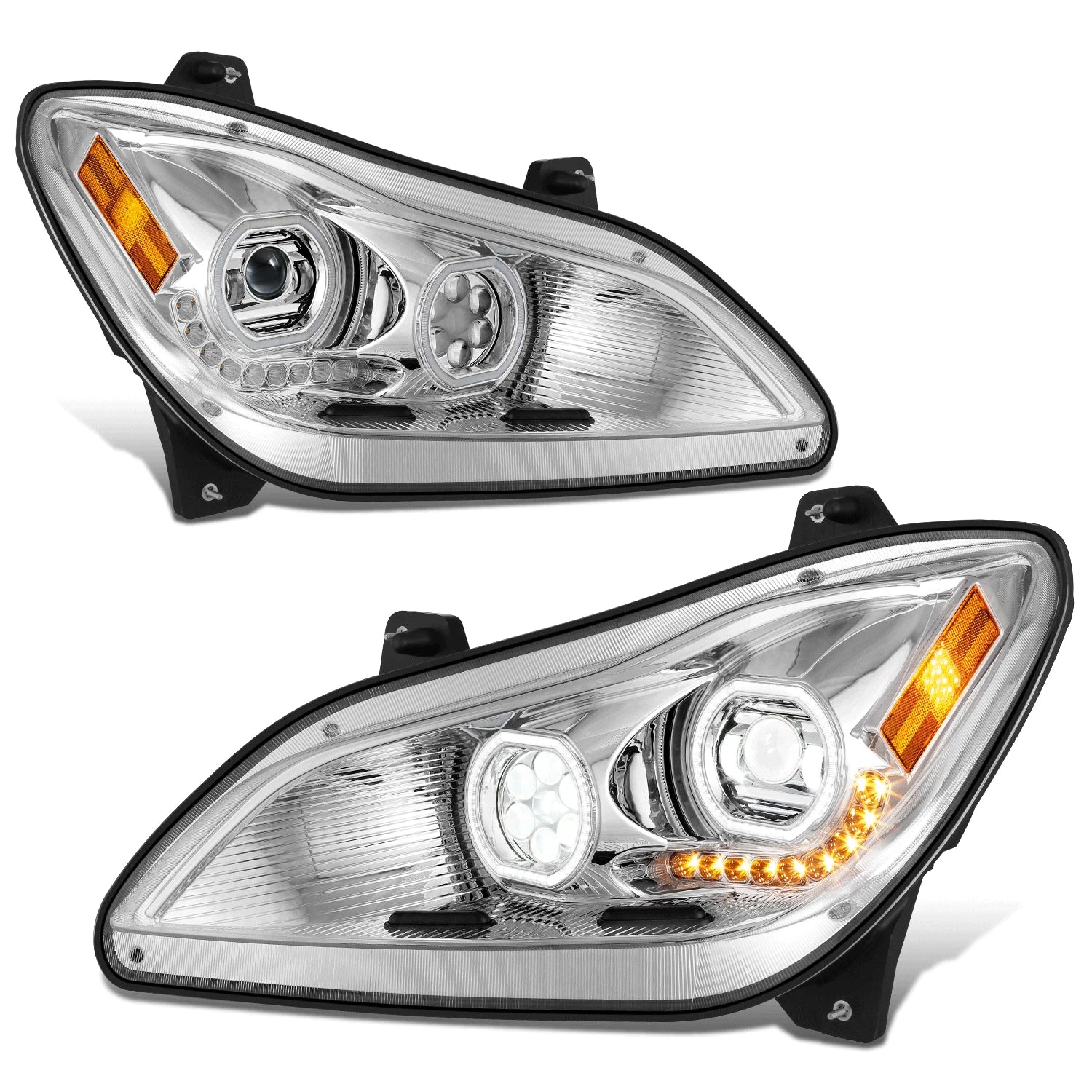 Chrome Clear LED Projector Headlight Assembly for Kenworth T680 (2022–2025)