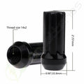Set of 24 Black M14X2 7 Spline Lug Nuts for Ford Lincoln Navigator (2003–2023)