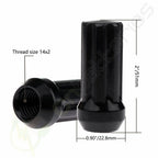 Set of 24 Black M14X2 7 Spline Lug Nuts for Ford Lincoln Navigator (2003–2023)