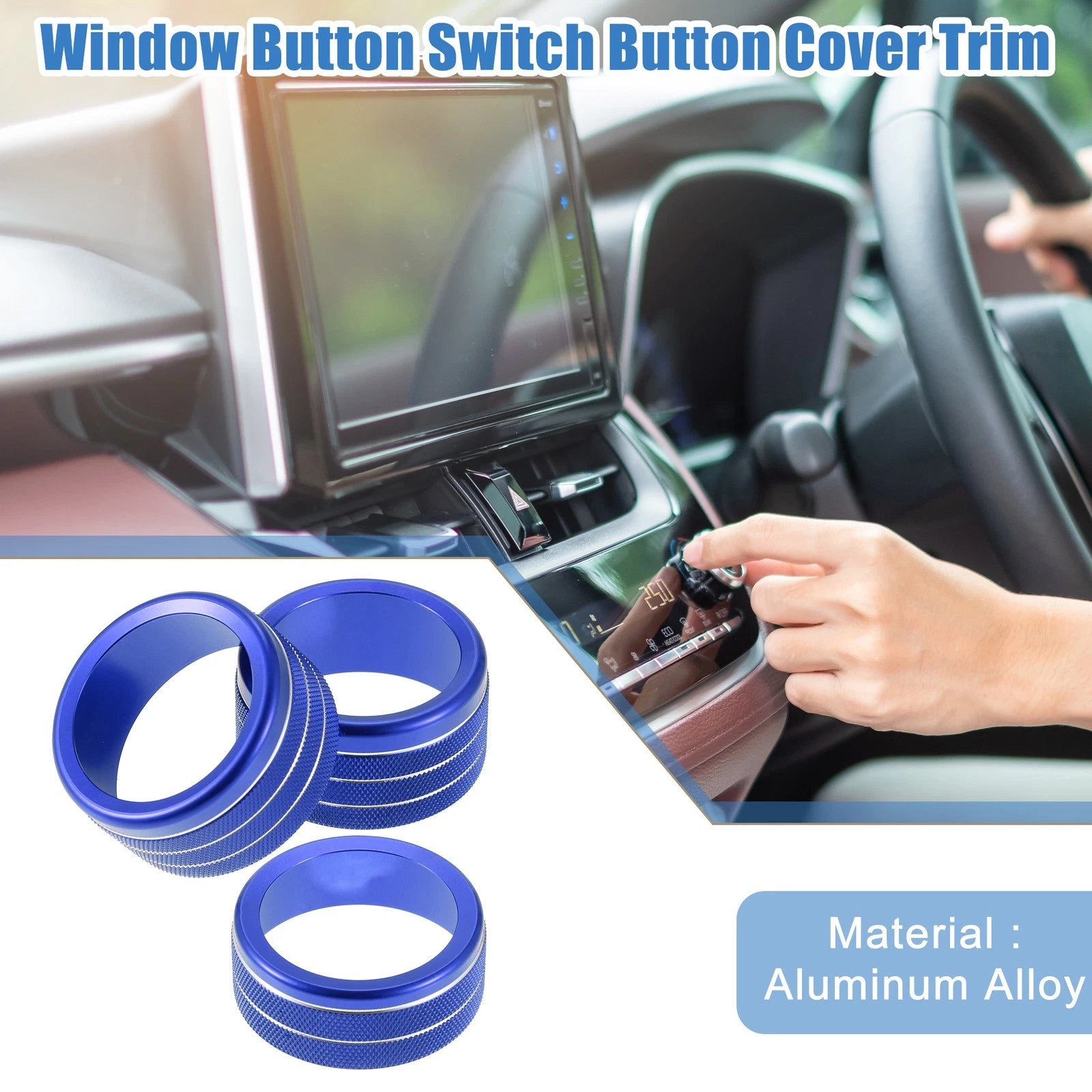 Set of 3 Power Volume Tune 4WD Switch Knob Covers for Toyota Tundra (2014–2023)