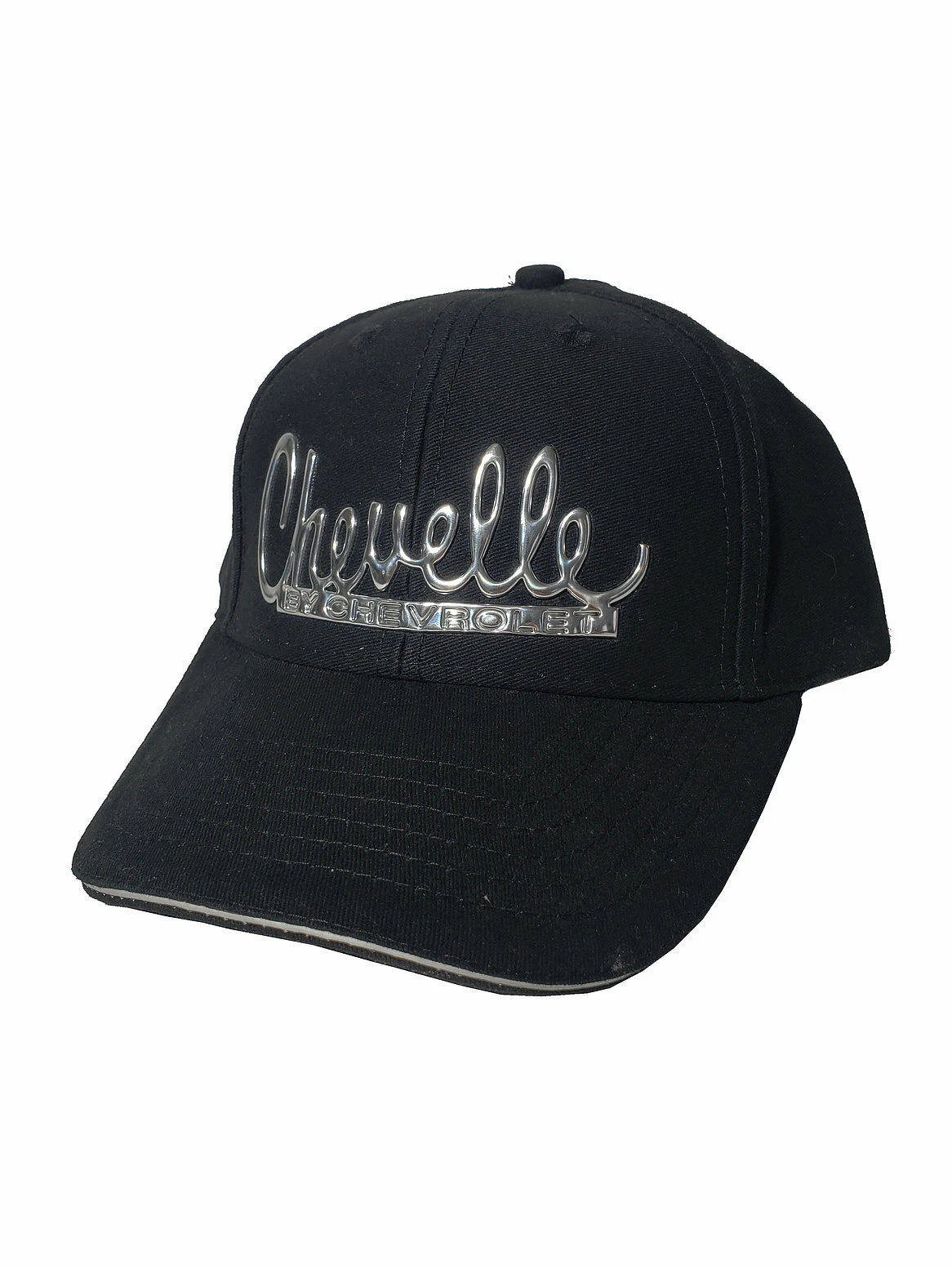 Chevrolet Chevelle Hat Cap Black with Liquid Metal Logo Emblem (1966–1970)