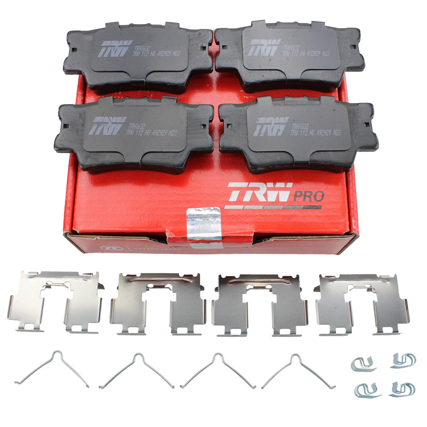 Set of 4 TRW Pro Low-Metallic Brake Pads with Hardware for Lexus HS250h (2012)