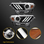 Headlight Assembly for Ford Mustang (2015–2017) with LED DRL