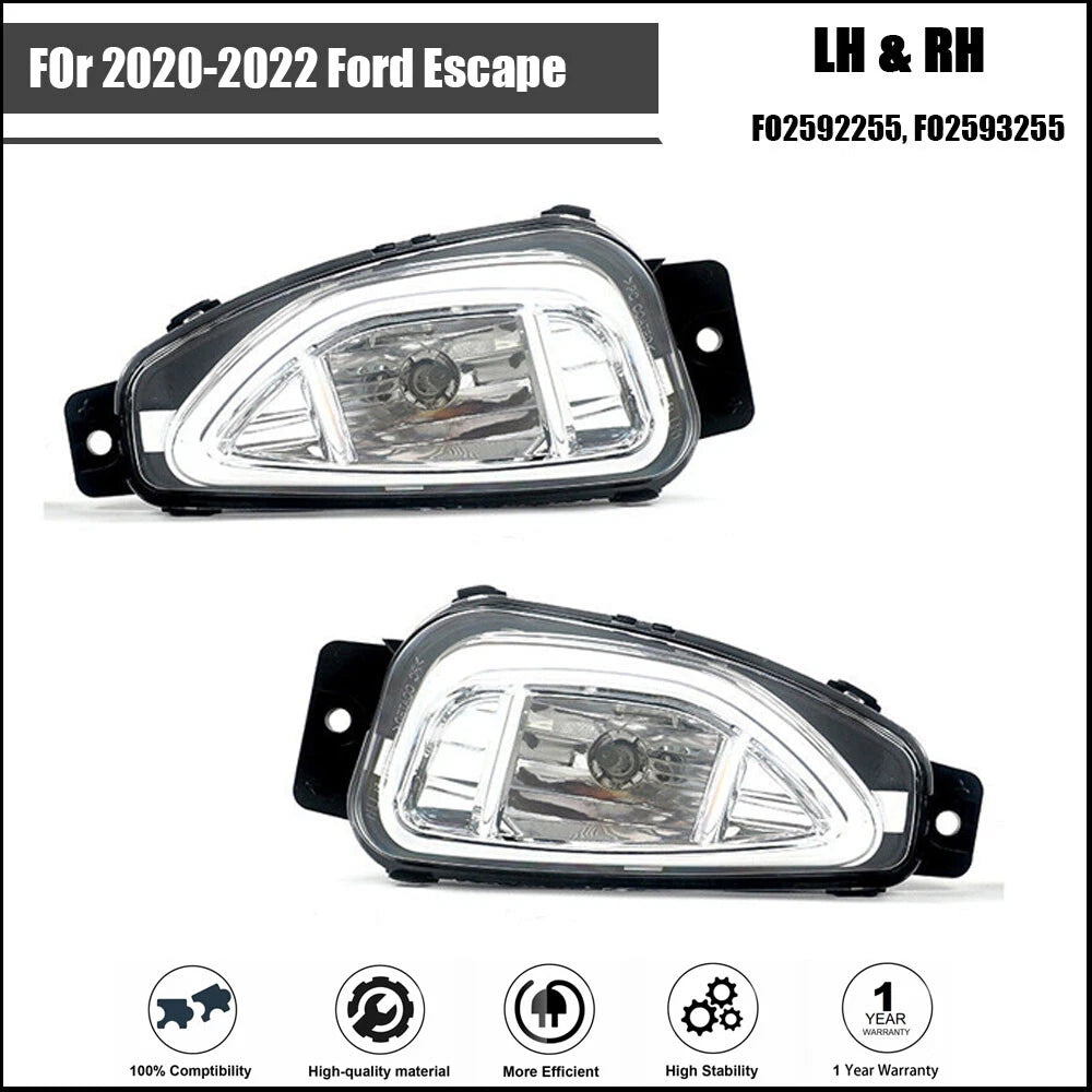 LED Clear Fog Lights for Ford Escape (2020–2022)