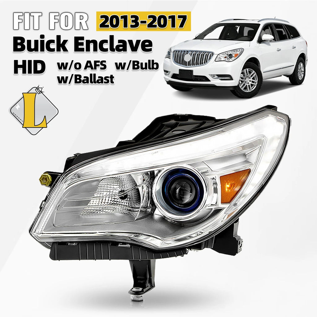 HID/Xenon Headlight for Buick Enclave (2013–2017) Left Side w/Bulb Driver