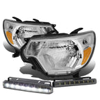 Chrome Housing Clear Head + Amber Corner + Smoke LED Fog Light Kit for Tacoma (2012–2015)