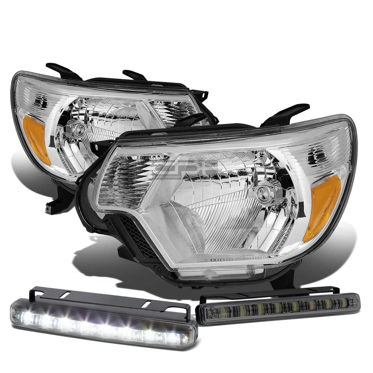 Chrome Housing Clear Head + Amber Corner + Smoke LED Fog Light Kit for Tacoma (2012–2015)