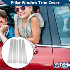 Set of 6 Door Pillar Window Trim for Ford Expedition (1997–2017) Silver Tone