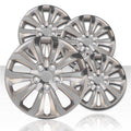 14" 10 Spoke Silver Wheel Covers with Universal Style (Set of 4)
