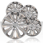 14" 10 Spoke Silver Wheel Covers with Universal Style (Set of 4)