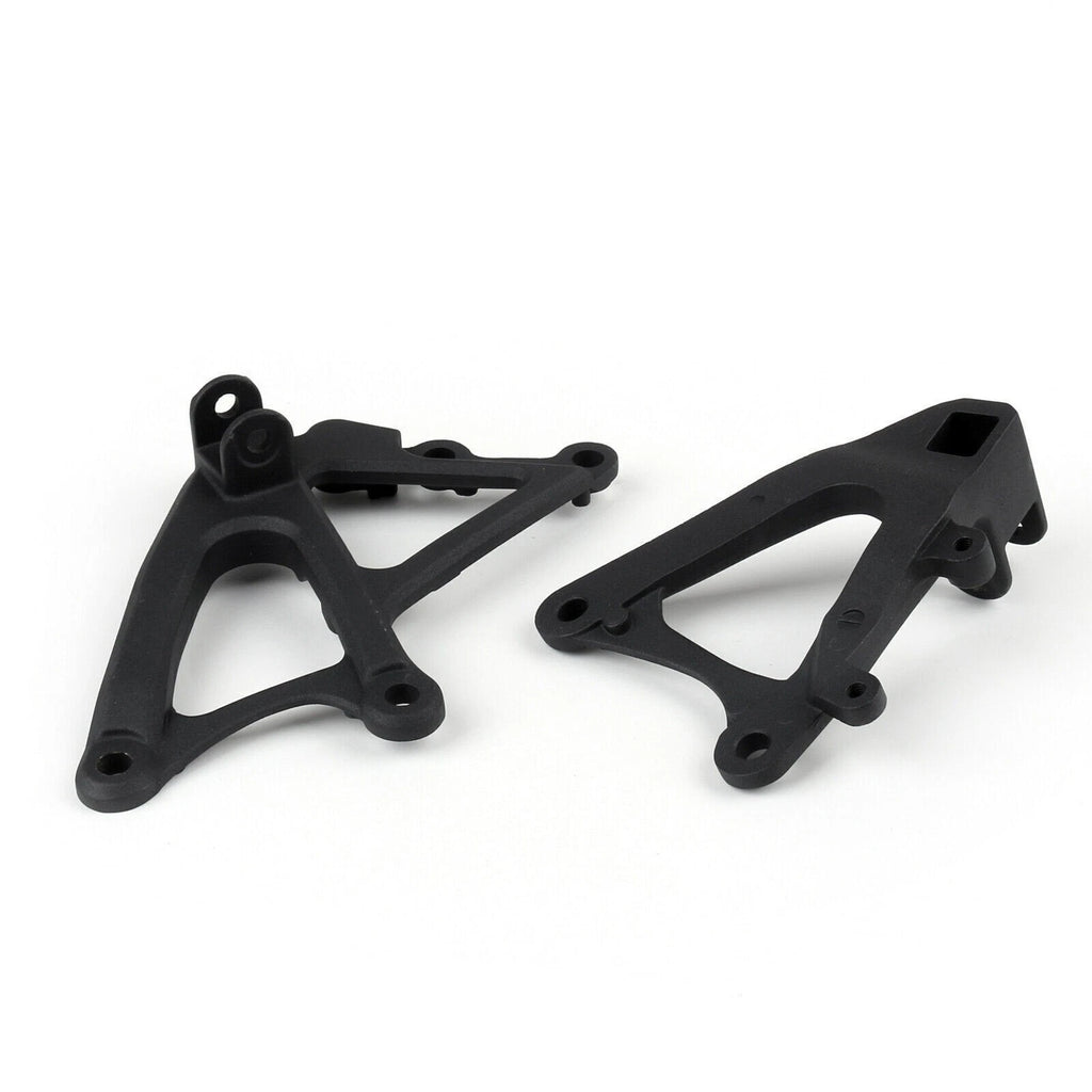 Set of 2 Front Rider Footrest Pegs Brackets for Yamaha YZF R1 (2009–2011) Black
