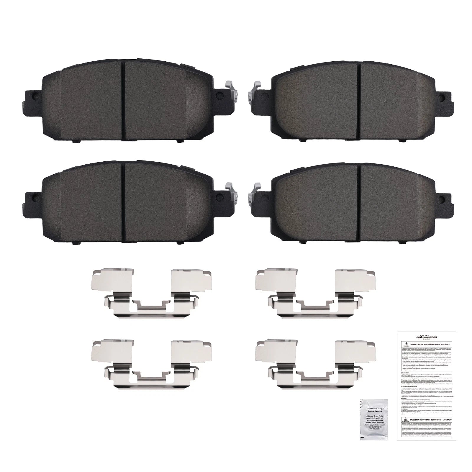 Set of 4 Front Ceramic Brake Pads Kit for Nissan Kicks (2021–2024), Sentra (2020–2024) P2310