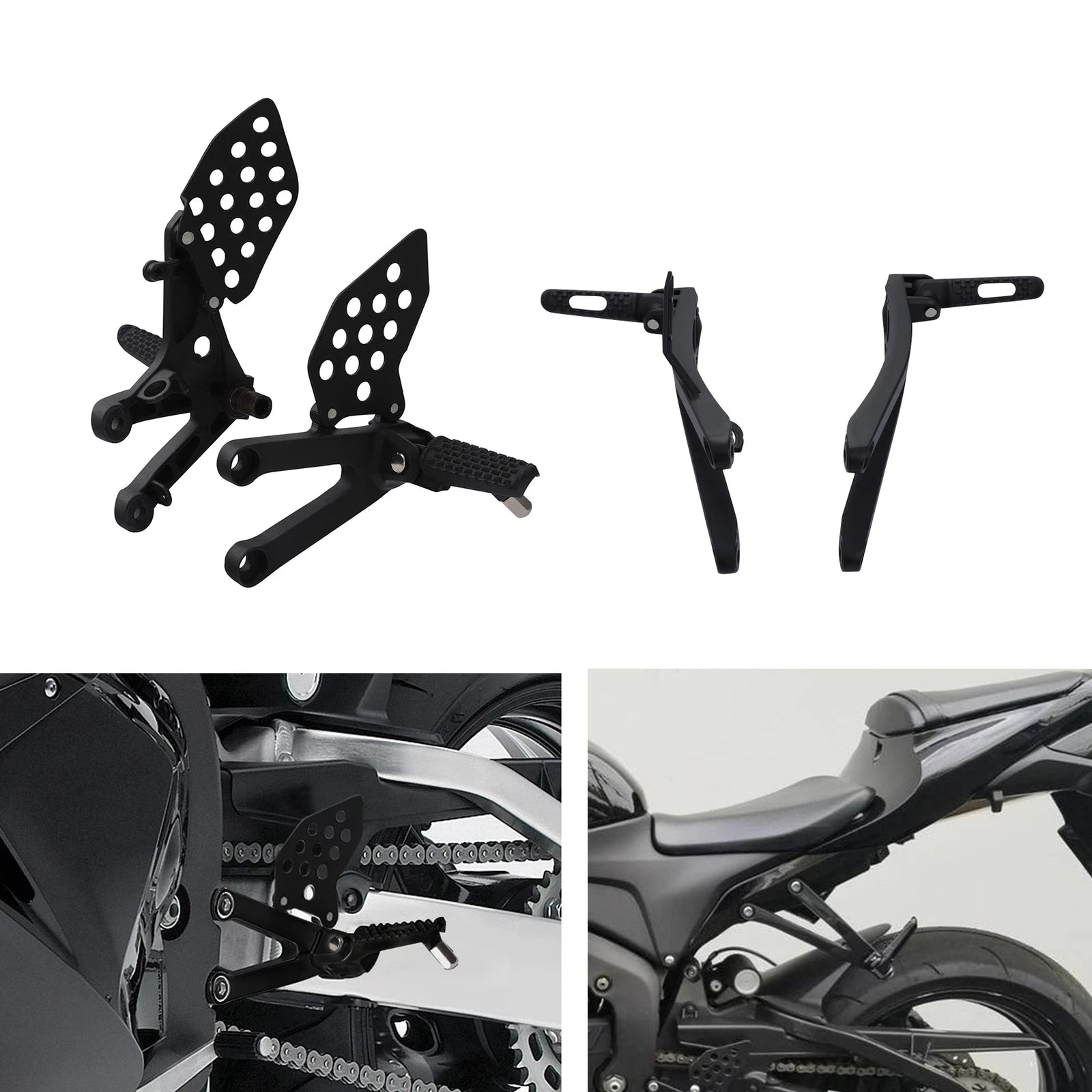 Set of 2 Foot Pegs Bracket for Honda CBR600RR (2007–2025)