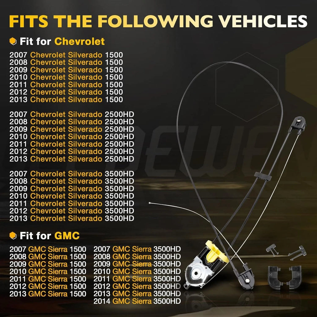 Rear Power Sliding Window Regulator for Chevy Silverado GMC Sierra 1500 (2007-2014)