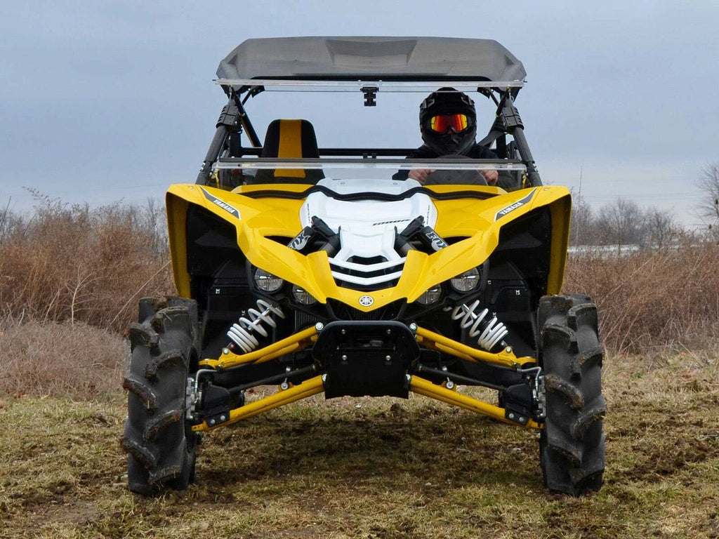 SuperATV Heavy Duty Scratch Resistant Flip Windshield for Yamaha YXZ (2016–2018)