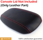 Leather Synthetic Console Armrest Cover for Ford Mustang (1994–2004) Black Red Stitch