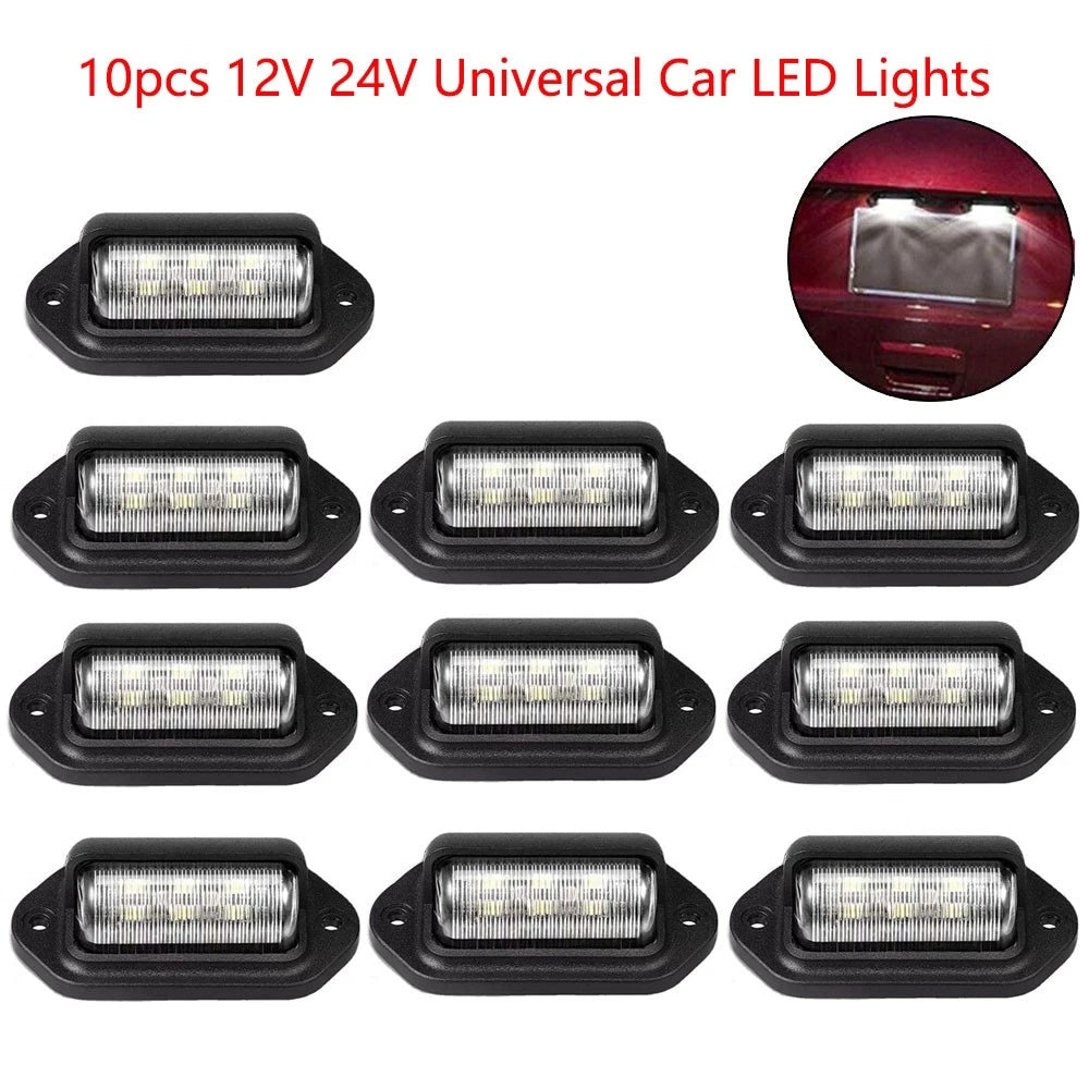 10pcs LED Trunk License Plate Lights Bulb for Car Truck SUV (6633mm)