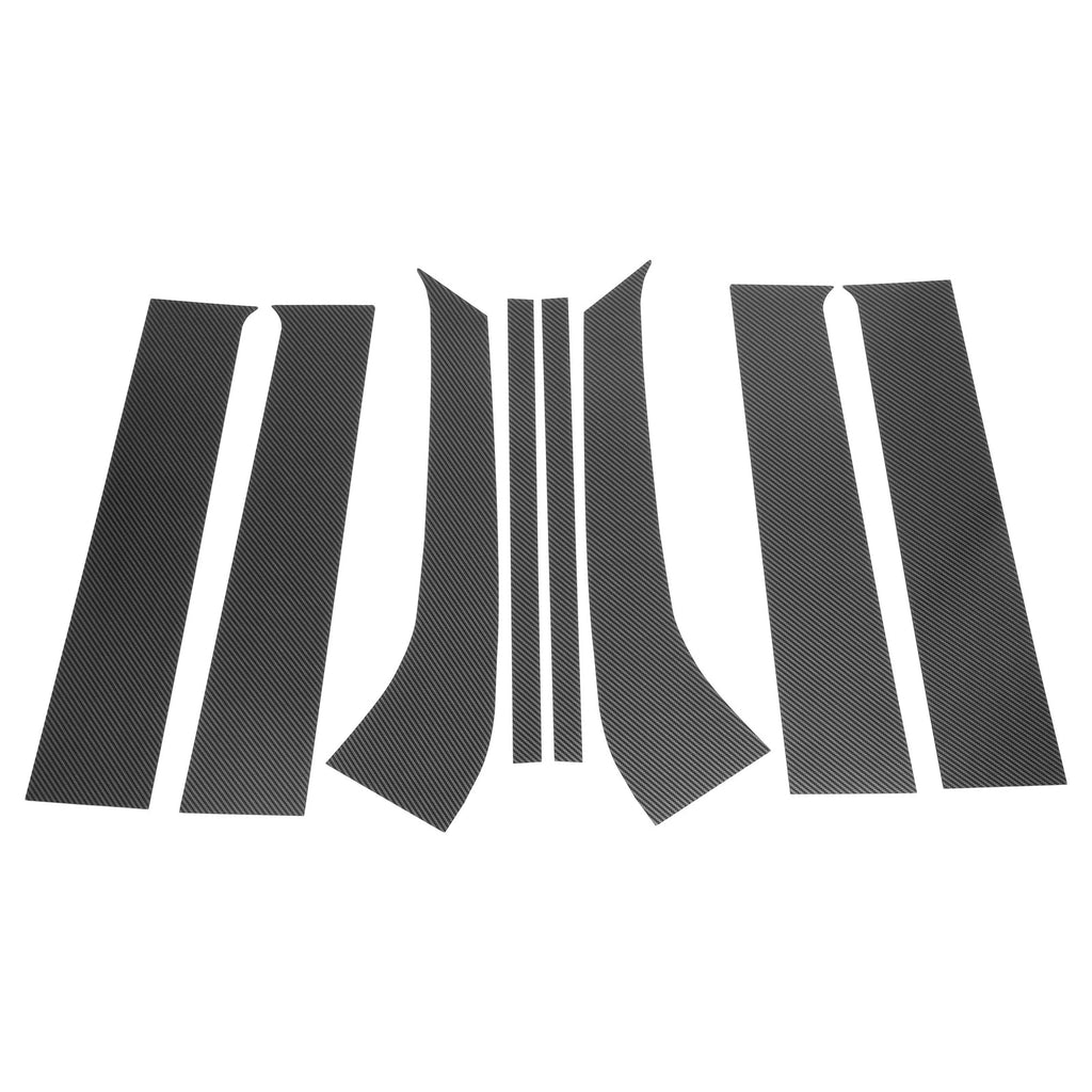 8 Pcs Door Pillar Window Trim for Ford Everest (2015–2021) Carbon Fiber Black