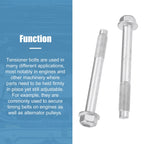 2X M12x1.5mm Pulley Tensioner Bolts for Toyota Corolla (1998–2008)
